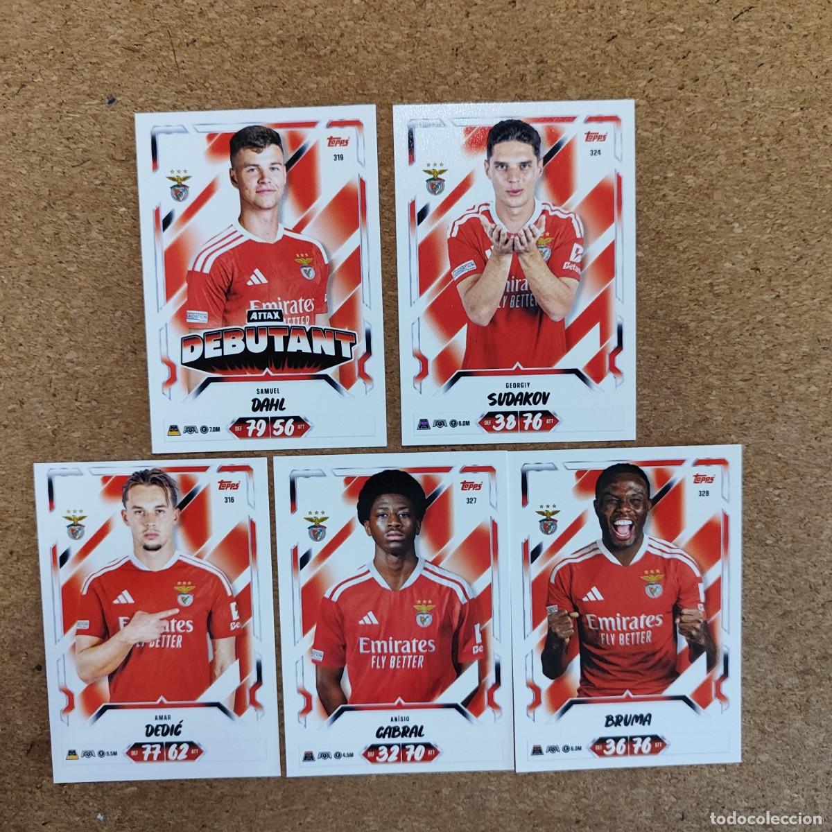 Cartes &agrave; collectionner de Football: 20 ANIVERSARIO MATCH ATTAX 26/27 UCL LOTE DE 5 CARTAS BENFICA # TOPPS