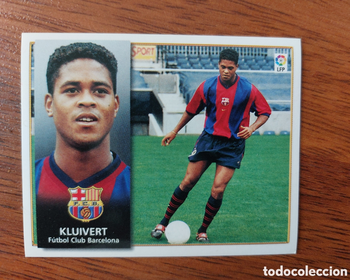 Fu&szlig;ball-Sticker: Coloca Patrick Kluivert 98/99. F.C. Barcelona. Sin pegar. Nunca pegado. Ediciones Este.