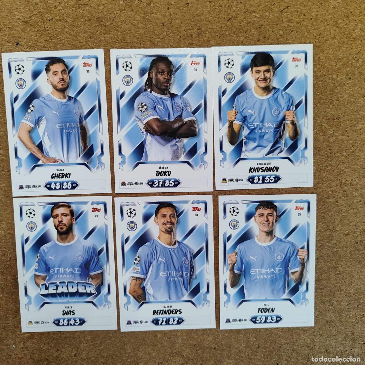 Fu&szlig;ball-Sticker: 20 ANIVERSARIO MATCH ATTAX 26/27 UCL LOTE DE 6 CARTAS MANCHESTER CITY # TOPPS
