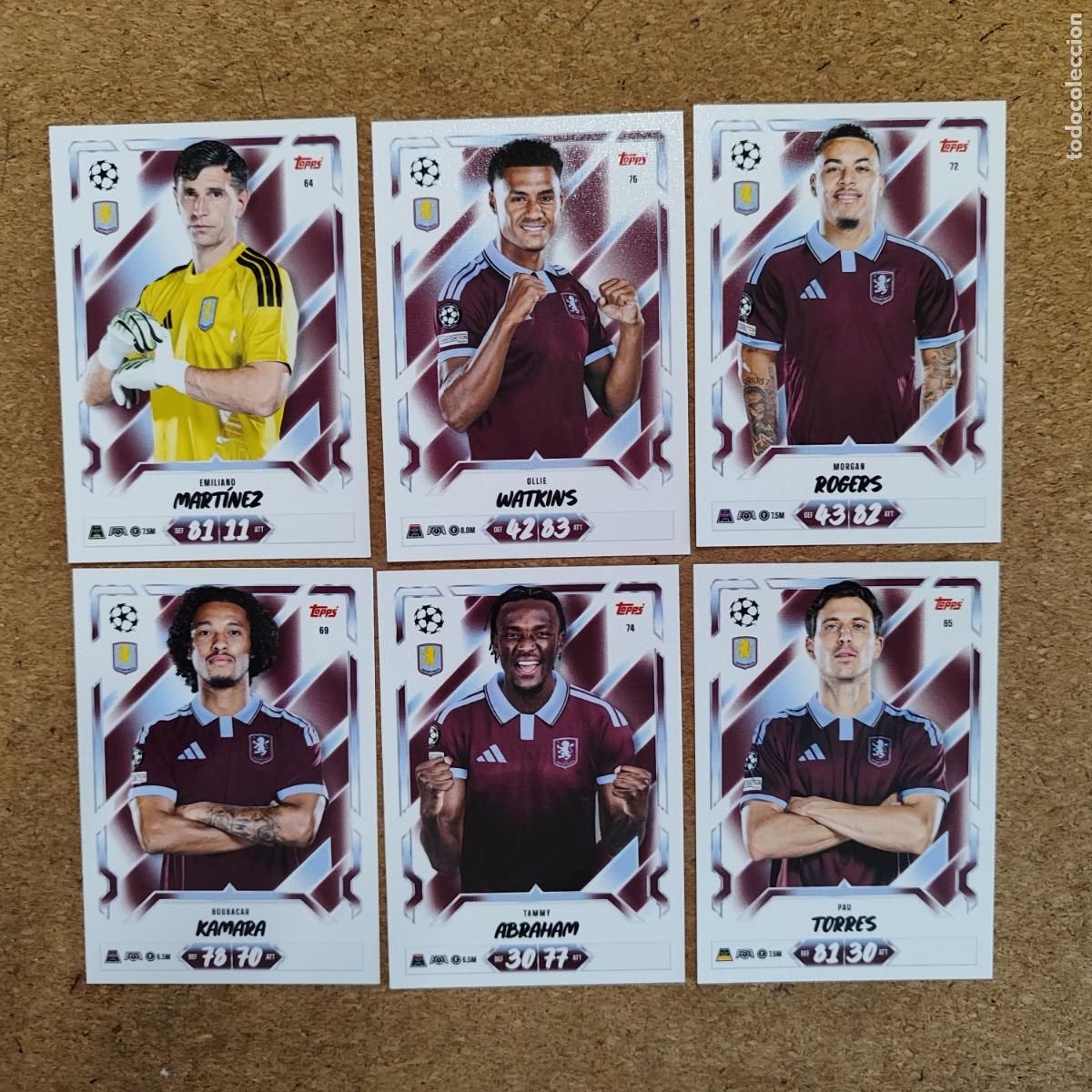 Fu&szlig;ball-Sticker: 20 ANIVERSARIO MATCH ATTAX 26/27 UCL LOTE DE 6 CARTAS ASTON VILA # TOPPS