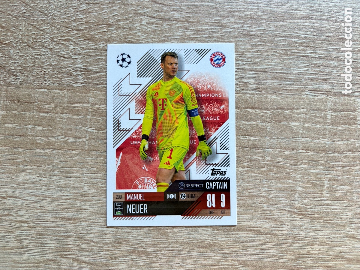 Figurine di Calcio: 209 MANUEL NEUER CAPTAIN MATCH ATTAX TOPPS 2023 2024 FC BAYERN M&Uuml;NCHEN