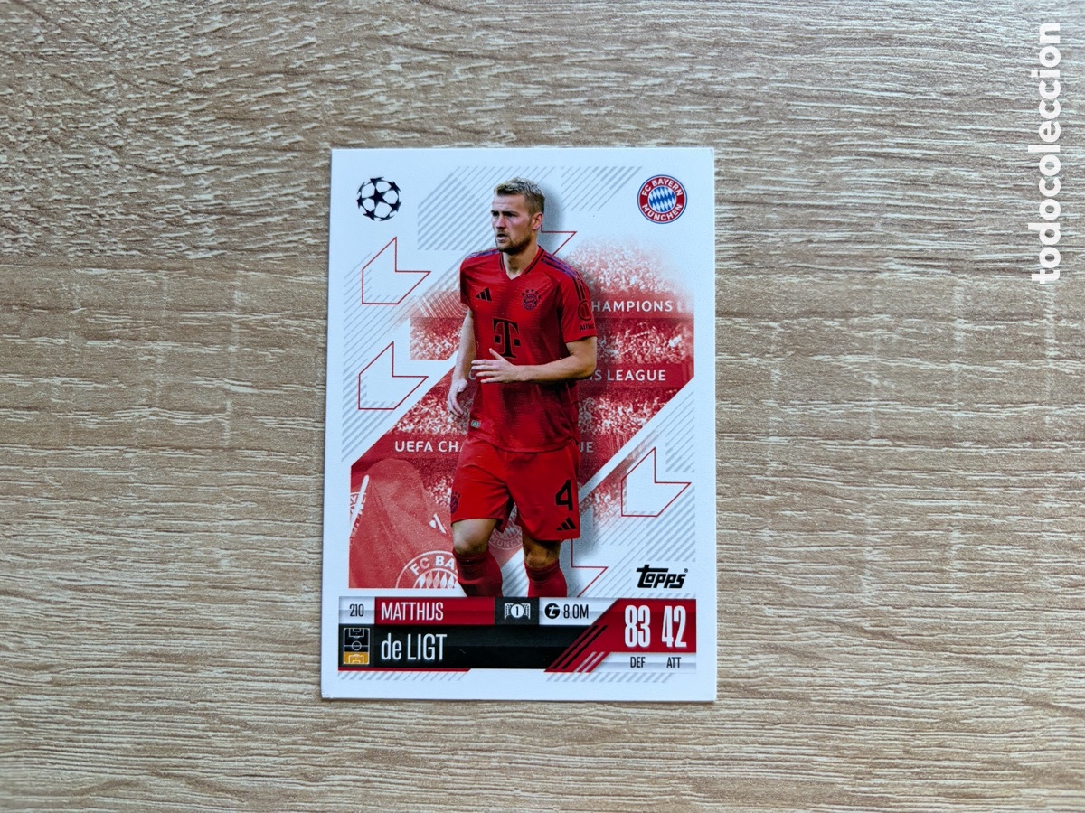 Cromos de f&uacute;tbol: 210 MATTHIJS DE LIGT MATCH ATTAX TOPPS 2023 2024 FC BAYERN M&Uuml;NCHEN