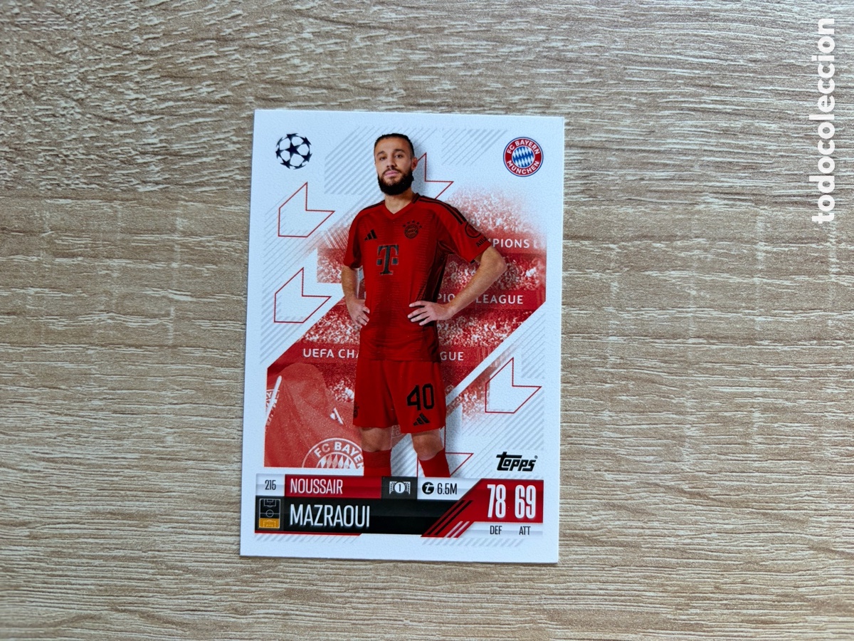 Cromos de f&uacute;tbol: 216 NOUSSAIR MAZRAOUI MATCH ATTAX TOPPS 2023 2024 FC BAYERN M&Uuml;NCHEN