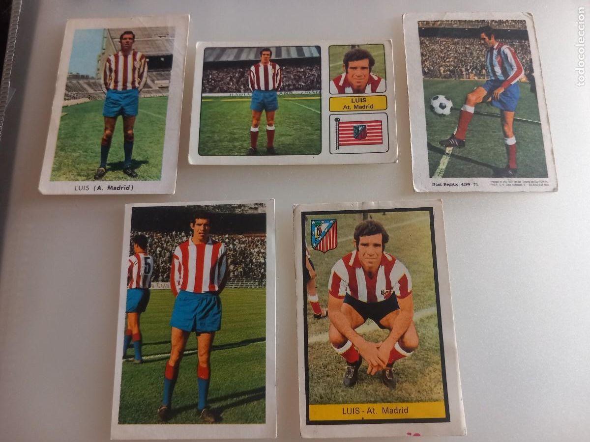 Cromos de f&uacute;tbol: Luis aragones atletico de Madrid lote 5 cromos fher