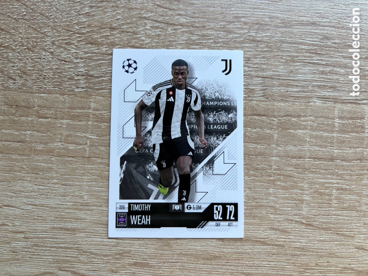 Cromos de f&uacute;tbol: 326 TIMOTHY WEAH MATCH ATTAX TOPPS 2023 2024 JUVENTUS
