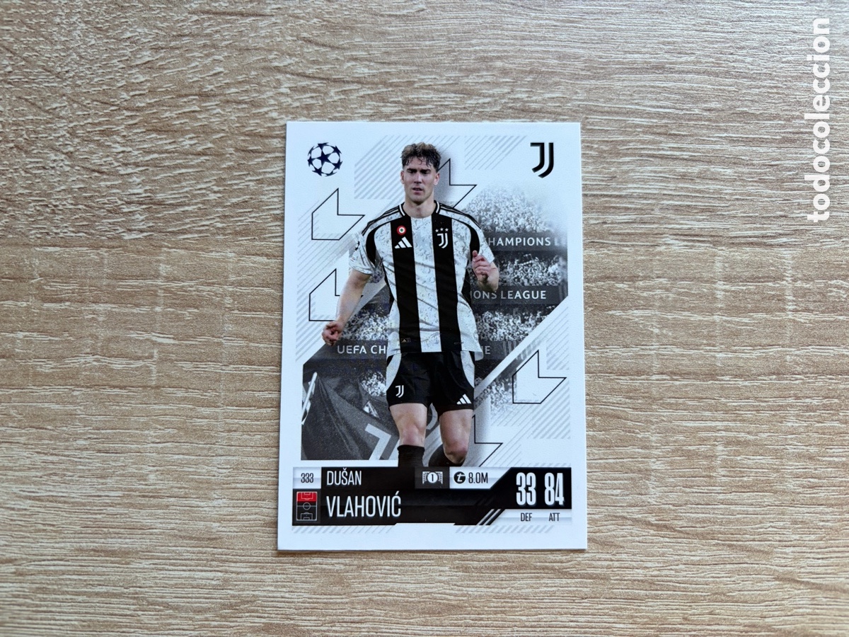 Cromos de f&uacute;tbol: 333 DU&Scaron;AN VLAHOVIĆ MATCH ATTAX TOPPS 2023 2024 JUVENTUS