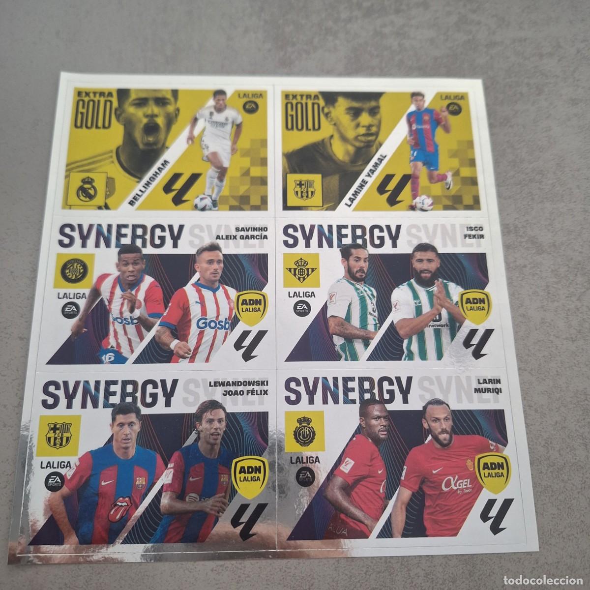 Cromos de Futebol: L&aacute;mina 6 cromos revista jug&oacute;n 201 PLATA Liga Este 2023 2024 23 24 Lamine Yamal rookie Extra Gold