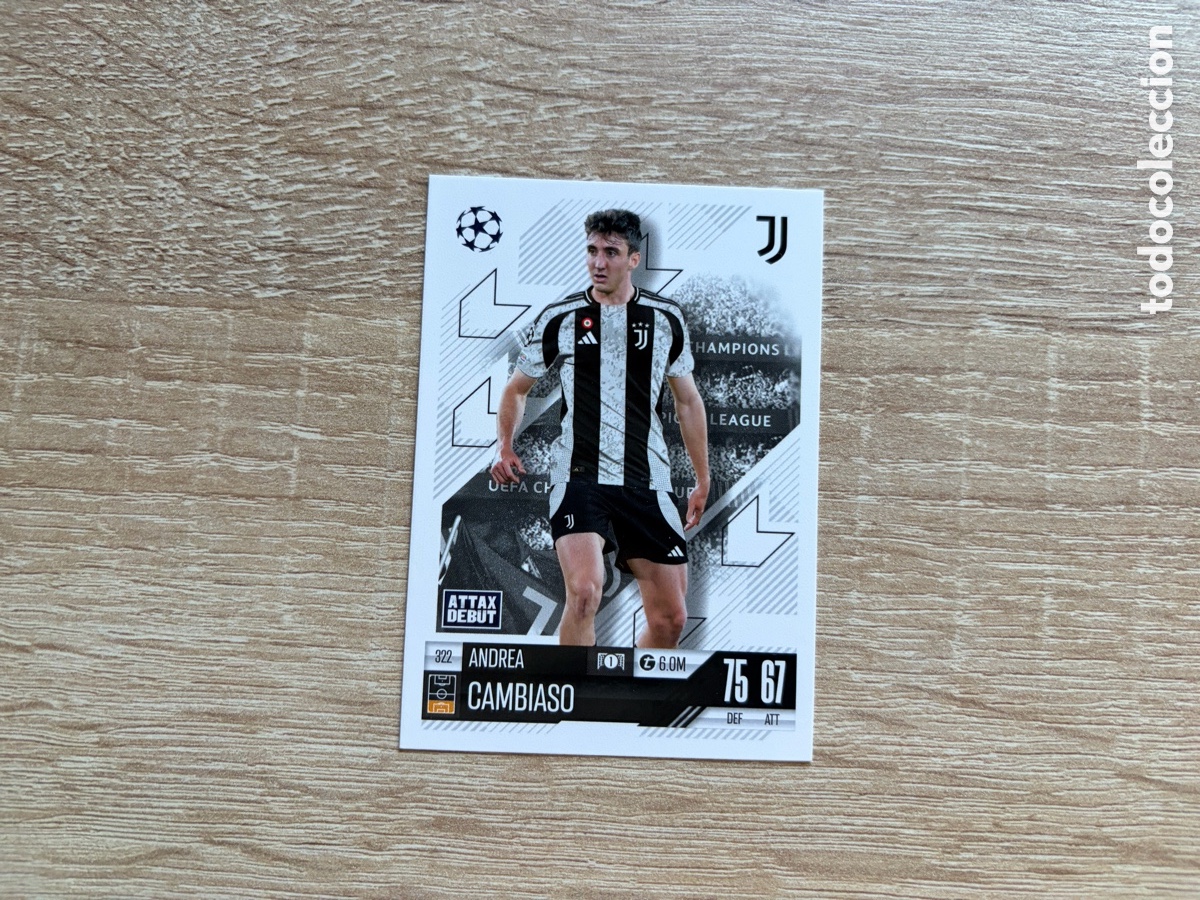 Cromos de f&uacute;tbol: 322 ANDREA CAMBIASO ATTAX DEBUT MATCH ATTAX TOPPS 2023 2024 JUVENTUS