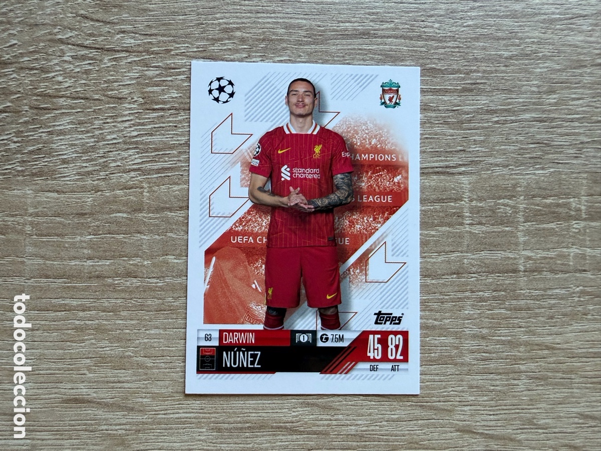 Cromos de f&uacute;tbol: 68 DARWIN N&Uacute;&Ntilde;EZ MATCH ATTAX TOPPS 2023 2024 LIVERPOOL FC