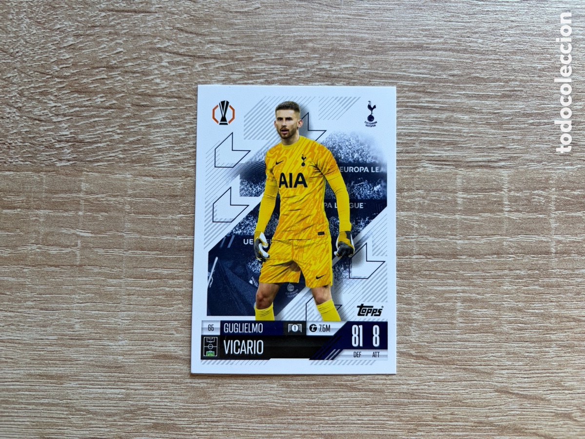 Cromos de f&uacute;tbol: 65 GUGLIELMO VICARIO MATCH ATTAX TOPPS 2023 2024 TOTTENHAM HOTSPUR