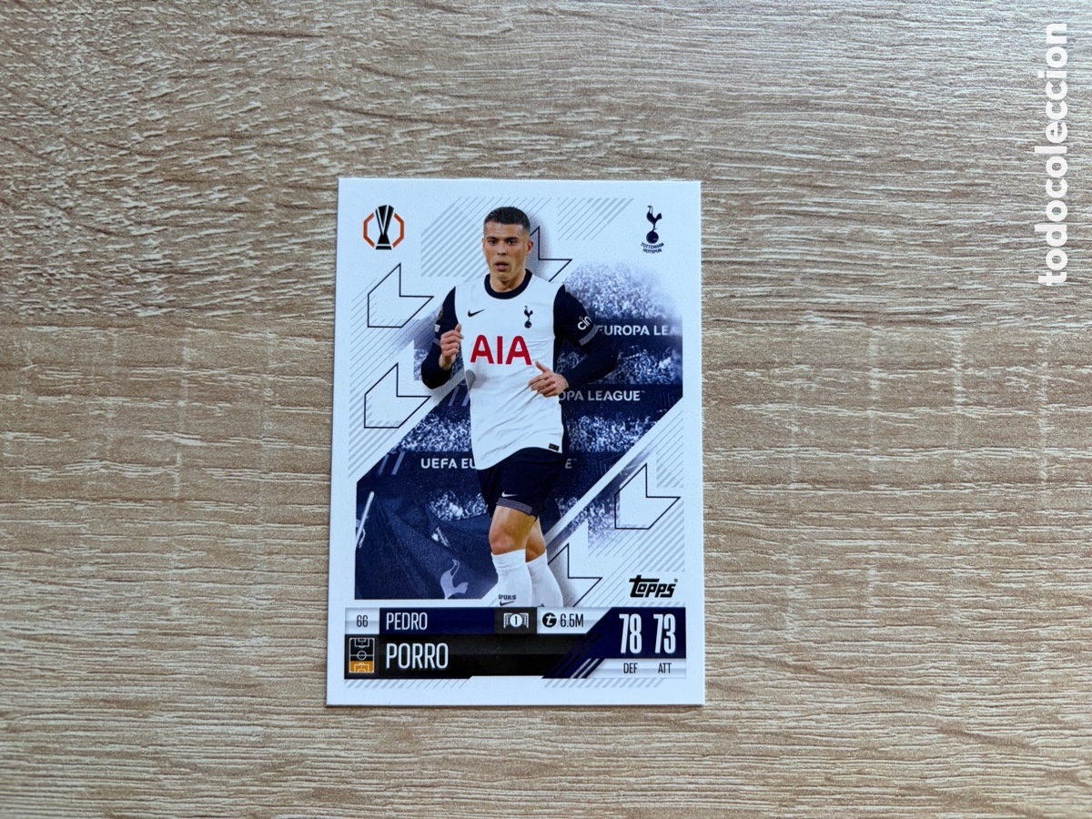 Cromos de f&uacute;tbol: 66 PEDRO PORRO MATCH ATTAX TOPPS 2023 2024 TOTTENHAM HOTSPUR
