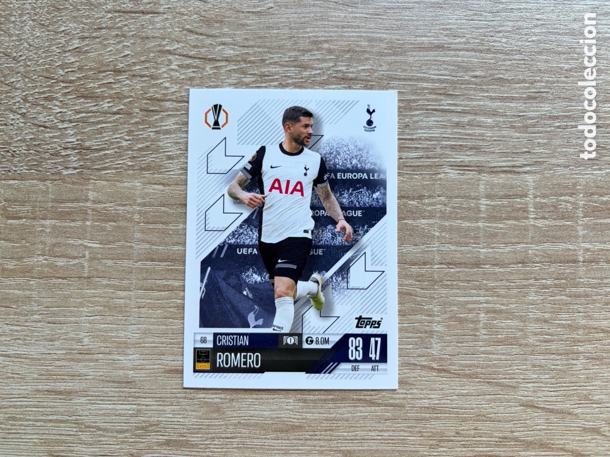 Cromos de f&uacute;tbol: 68 CRISTIAN ROMERO MATCH ATTAX TOPPS 2023 2024 TOTTENHAM HOTSPUR