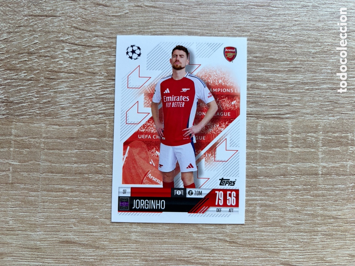 Cromos de f&uacute;tbol: 37 JORGINHO MATCH ATTAX TOPPS 2023 2024 ARSENAL FC