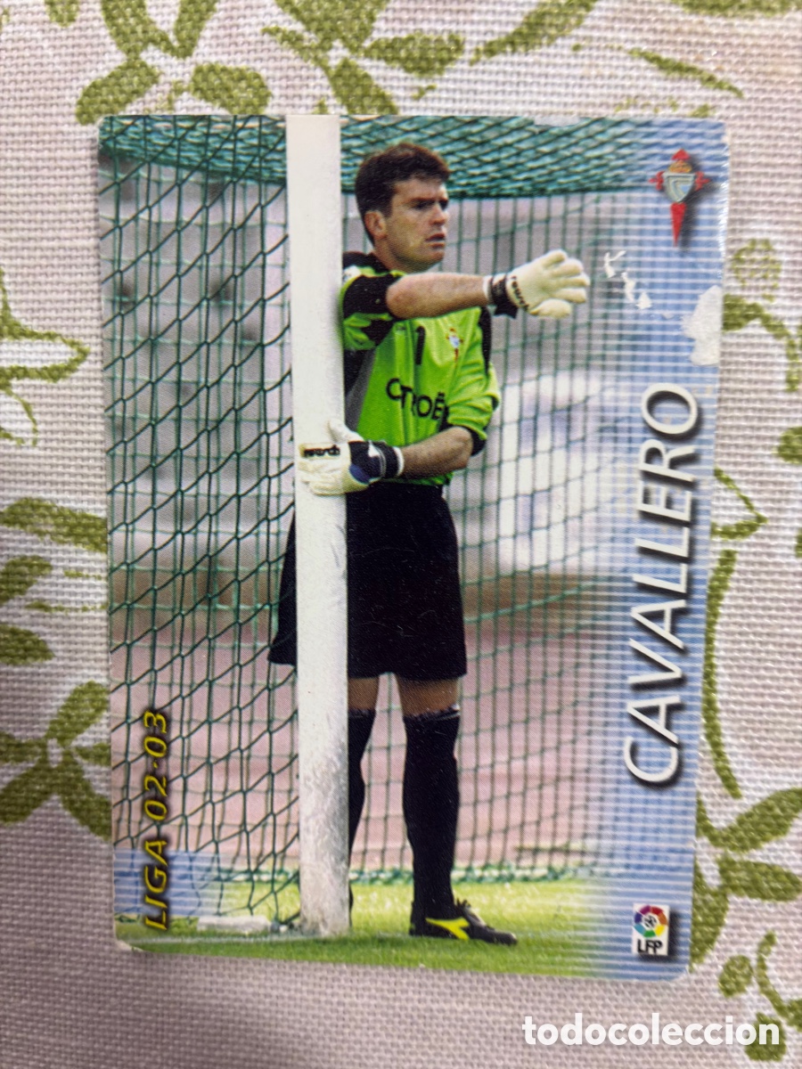 Fu&szlig;ball-Sticker: Card Cavallero Portero (Celta de Vigo) - Megacracks Panini Liga 02/03 N.&ordm; 92