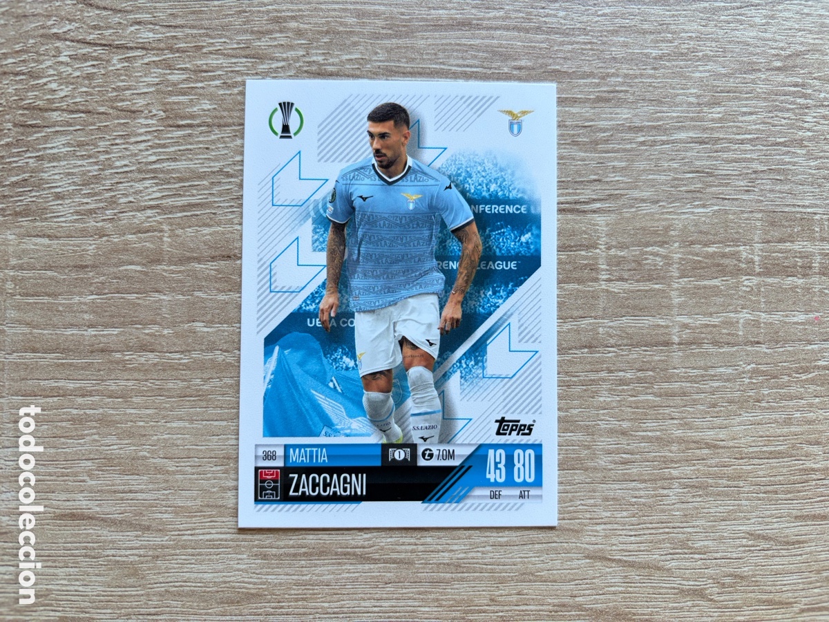 Cartes &agrave; collectionner de Football: 368 MATTIA ZACCAGNI MATCH ATTAX TOPPS 2024 2025 SS LAZIO ERROR CONFERENCE LEAGUE