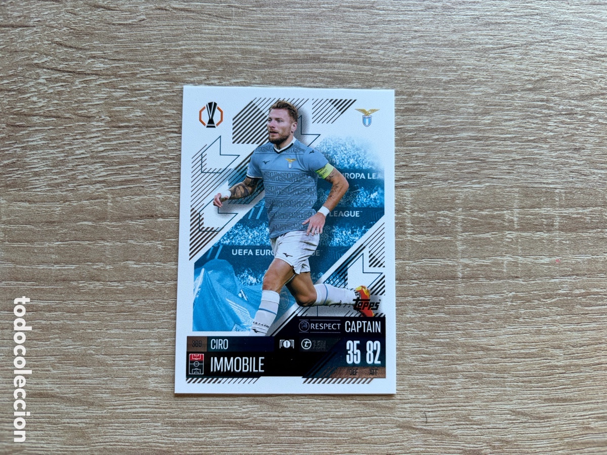 Cromos de f&uacute;tbol: 369 CIRO IMMOBILE CAPTAIN MATCH ATTAX TOPPS 2024 2025 SS LAZIO EUROPA LEAGUE CORREGIDA