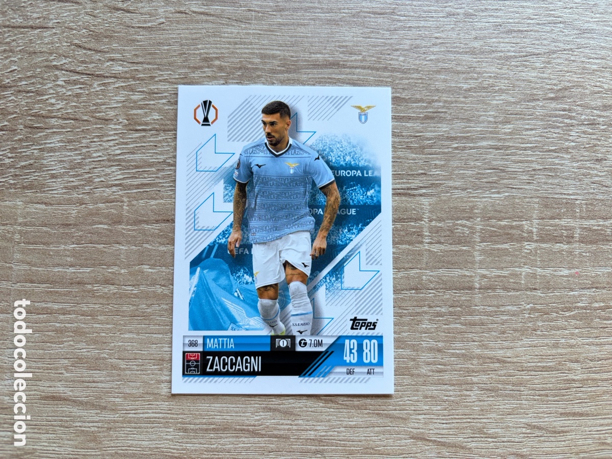 Cromos de f&uacute;tbol: 368 MATTIA ZACCAGNI MATCH ATTAX TOPPS 2024 2025 SS LAZIO EUROPA LEAGUE CORREGIDA