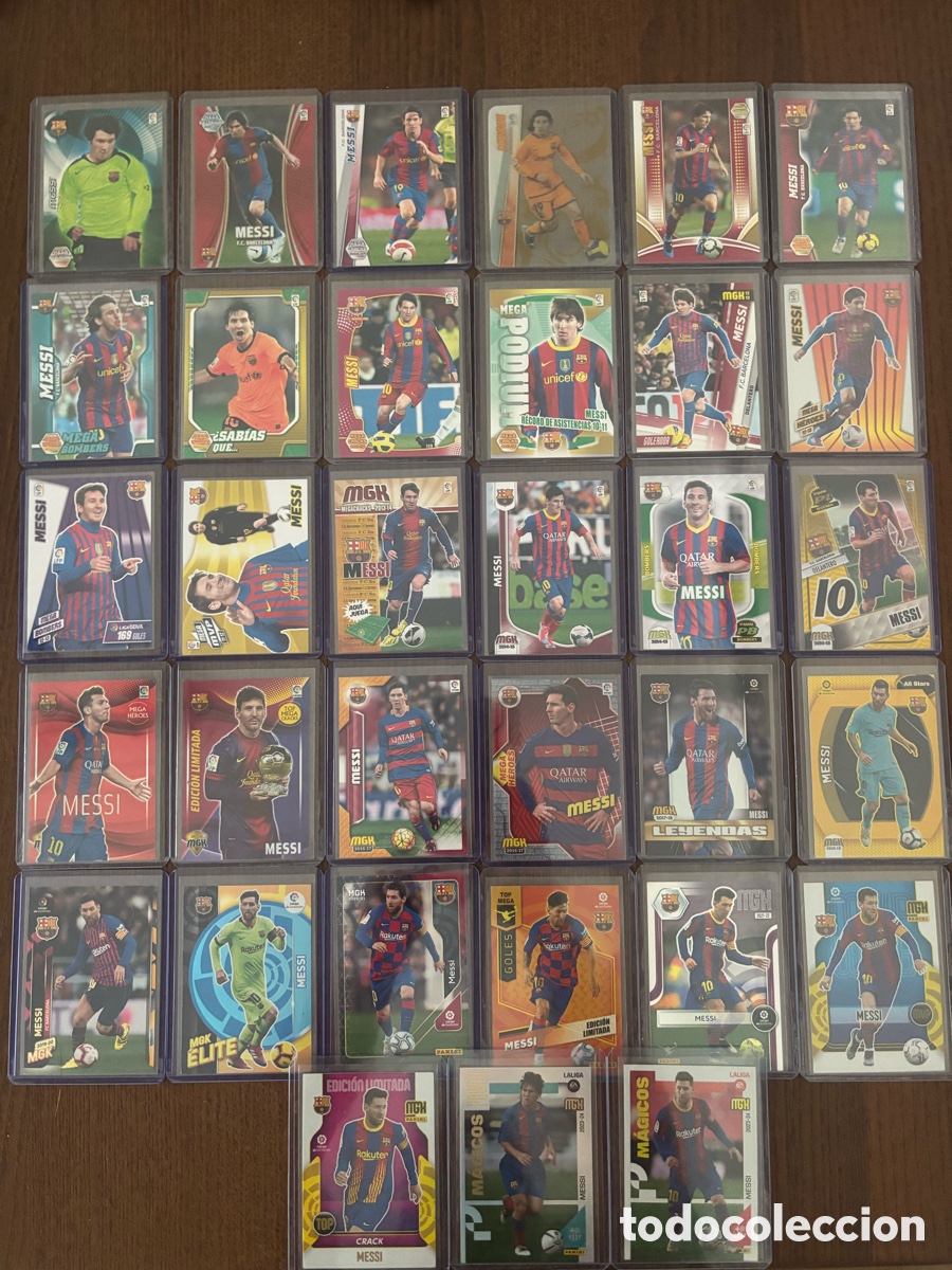 Fu&szlig;ball-Sticker: MESSI MEGACRACKS PANINI F&Uacute;TBOL LOTE 33 TARJETAS CROMOS CARDS FICHAS
