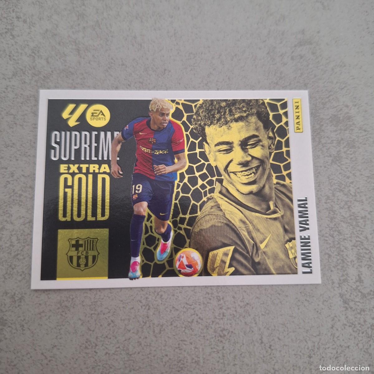 Fu&szlig;ball-Sticker: Cromo Lamine Yamal Supreme Extra Gold FC Barcelona Liga Este 2025 2026 25 26