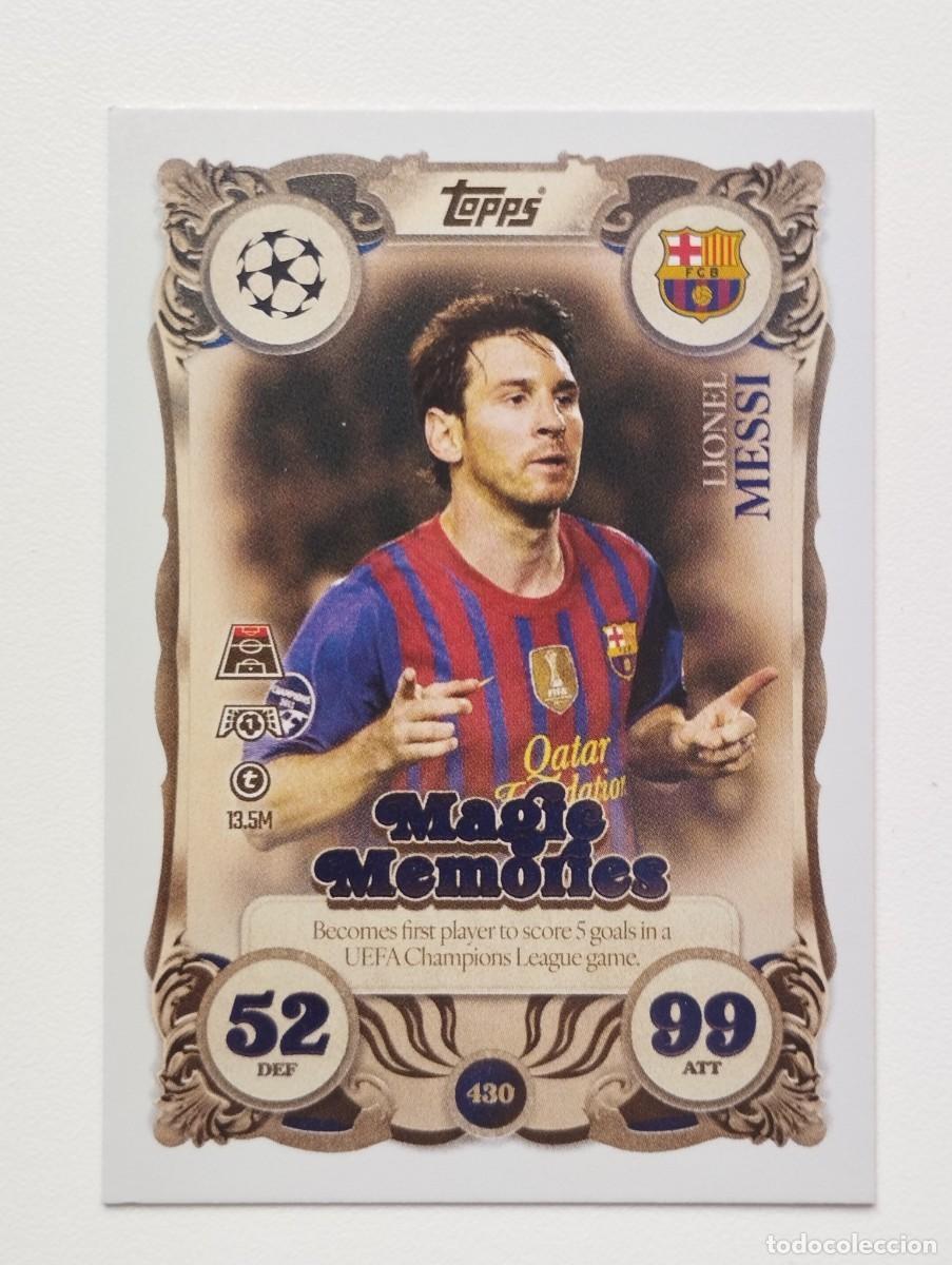 Cromos de f&uacute;tbol: CROMO CARD TOPPS MATCH ATTAX 2025 2026 25 26 MAGIC MEMORIES LIONEL MESSI 430 BARCELONA