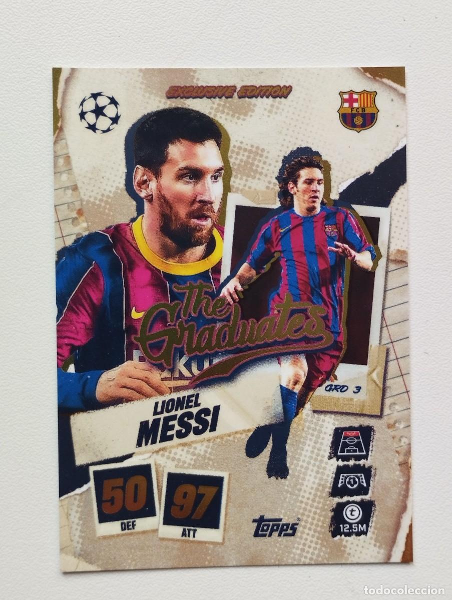 Cromos de f&uacute;tbol: CROMO CARD TOPPS MATCH ATTAX 2025 2026 25 26 THE GRADUATES MESSI GRD3 BARCELONA EXCLUSIVE EDITION