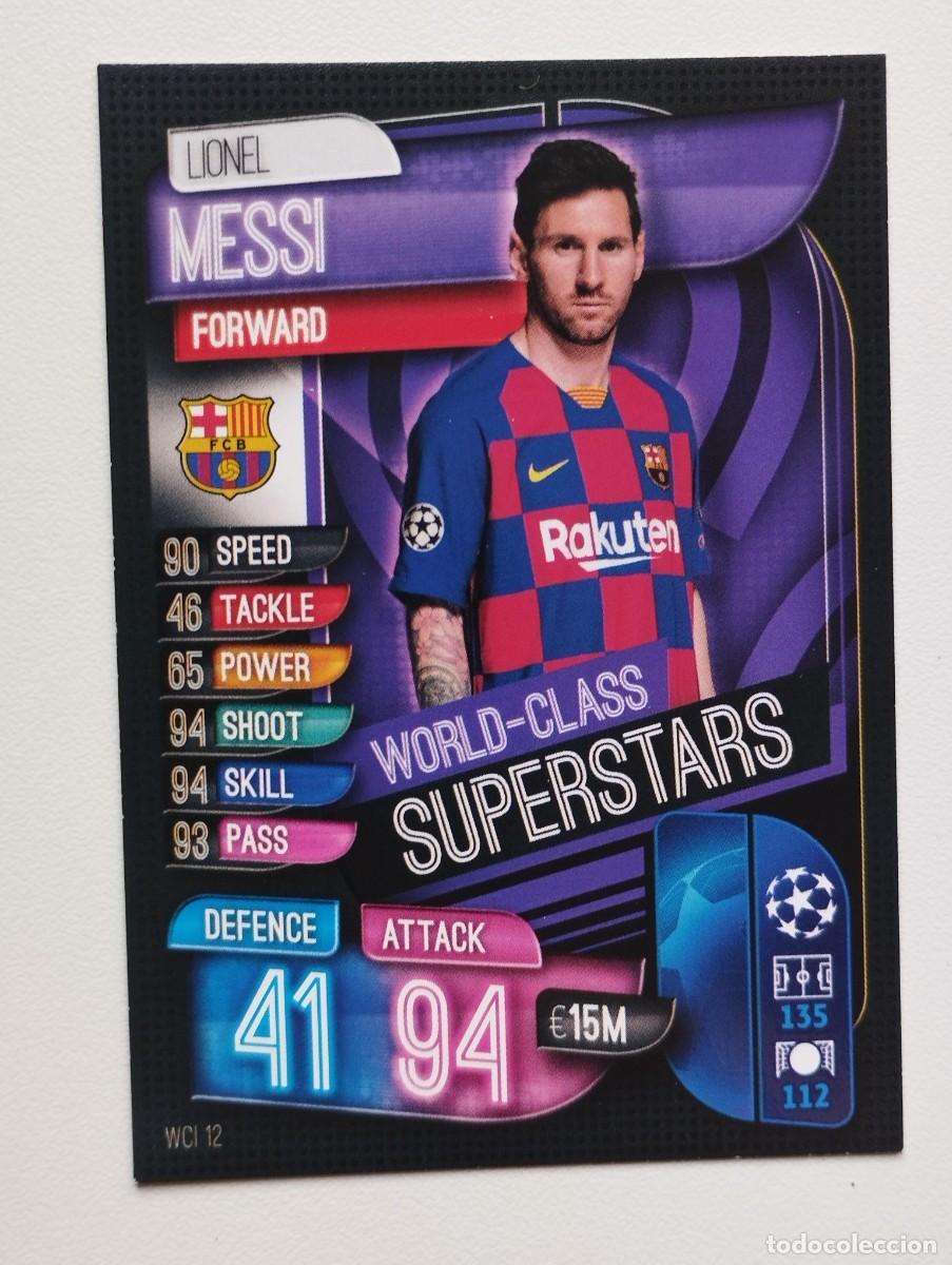 Cromos de f&uacute;tbol: CROMO CARD TOPPS MATCH ATTAX 2019 2020 19 20 WORLD-CLASS LIONEL MESSI WCI 12 BARCELONA