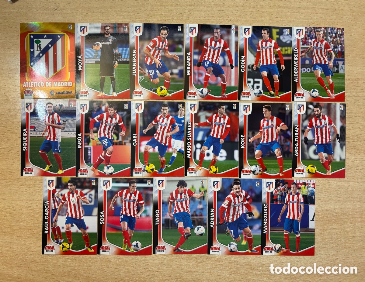 Fu&szlig;ball-Sticker: 17 cromos Atl&eacute;tico de Madrid Megacracks 2014-15
