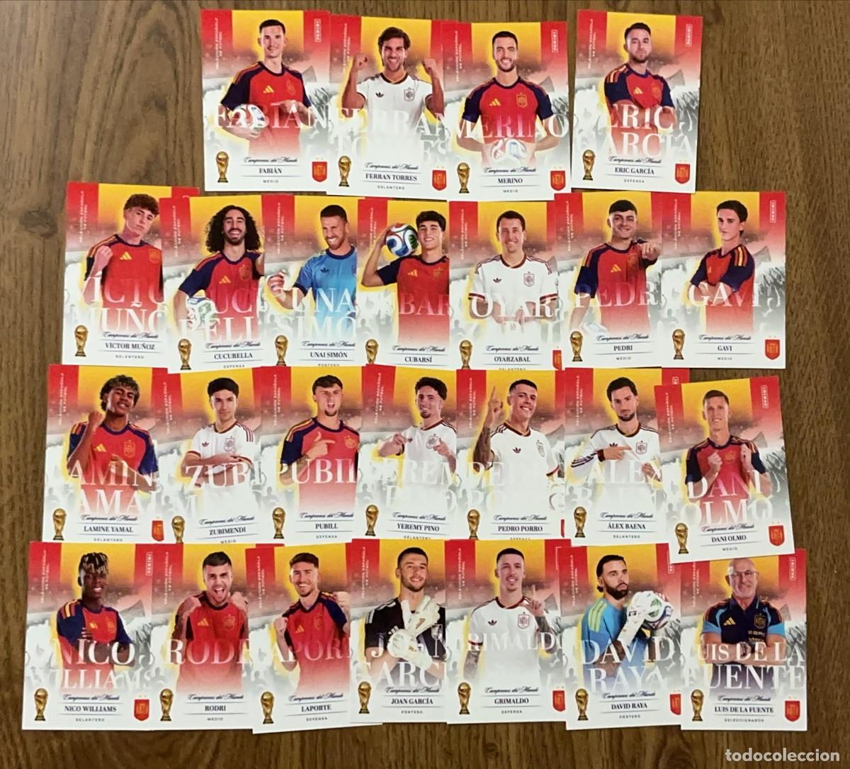 Cromos de f&uacute;tbol: Lote 25 Cartas Panini Campeones del Mundo Pasi&oacute;n Espa&ntilde;a 2026 (Lamine Yamal, Rodri, Pedri etc)