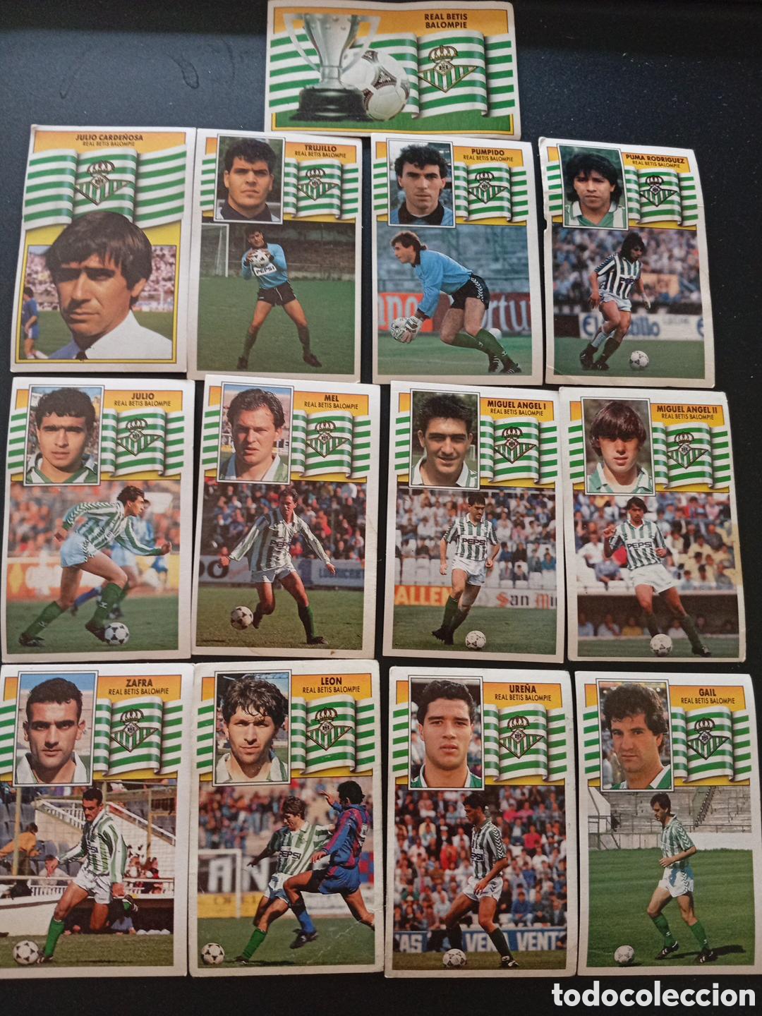 Cromos de f&uacute;tbol: Lote 13 cromos Betis liga 90/91