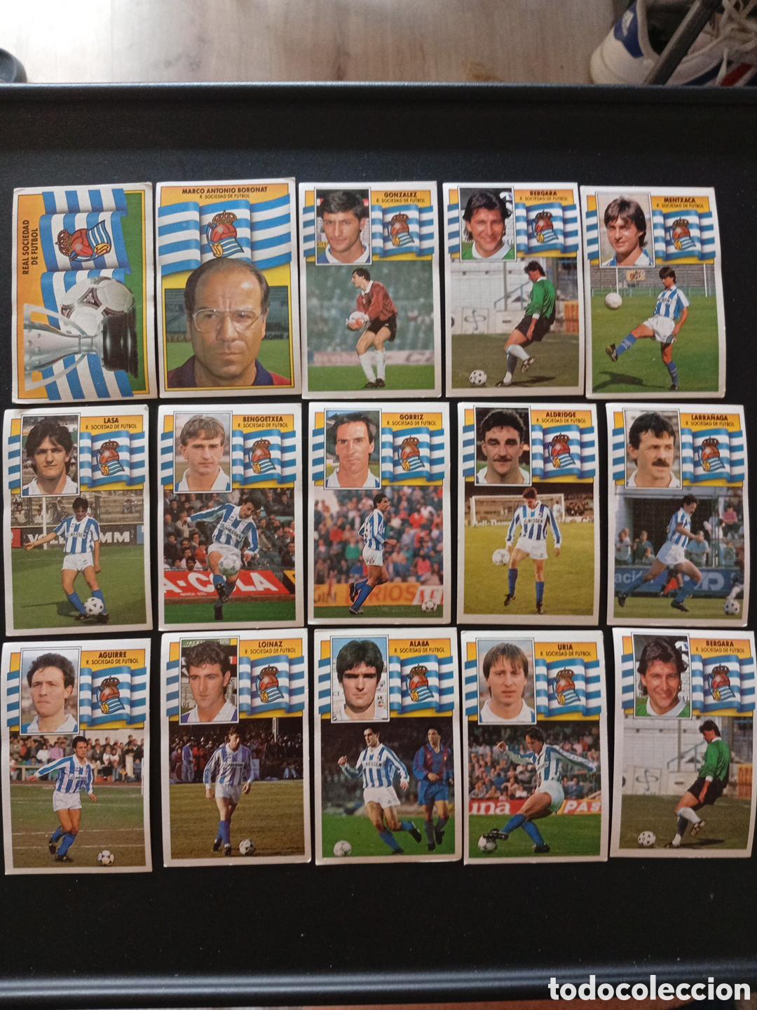 Cromos de f&uacute;tbol: Lote 15 cromos real sociedad liga 90/91