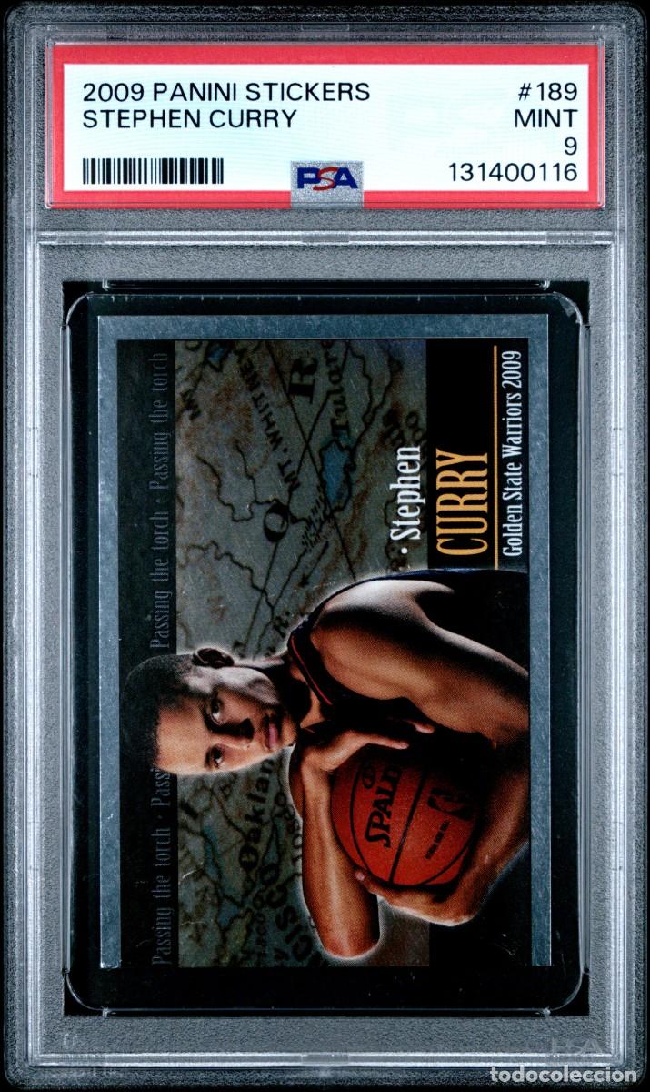 Cromos de f&uacute;tbol: Rookie Stephen Curry #189 Panini Stickers NBA Basketball Stars 2009 2010 PSA 9