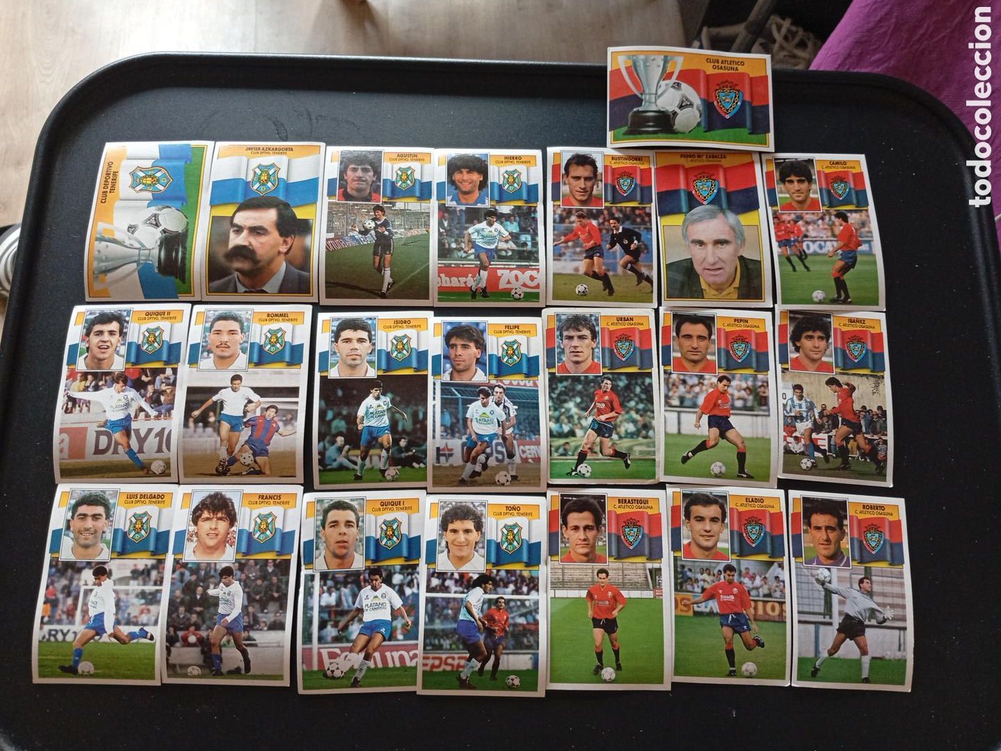 Cromos de f&uacute;tbol: Lote 22 cromos Osasuna y Tenerife liga 90/91