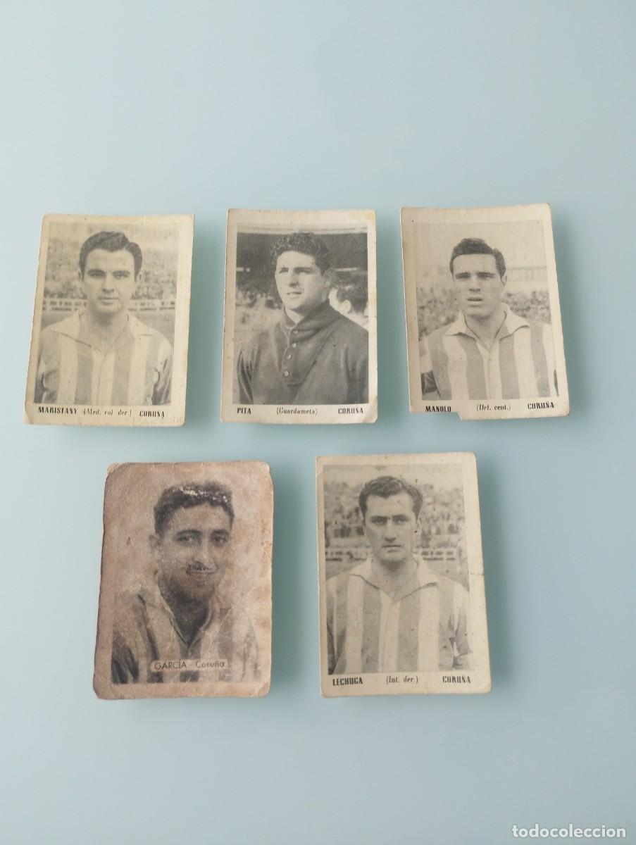 Cromos de f&uacute;tbol: Lote 5 cromos antiguos Coru&ntilde;a temporada 1951/1952
