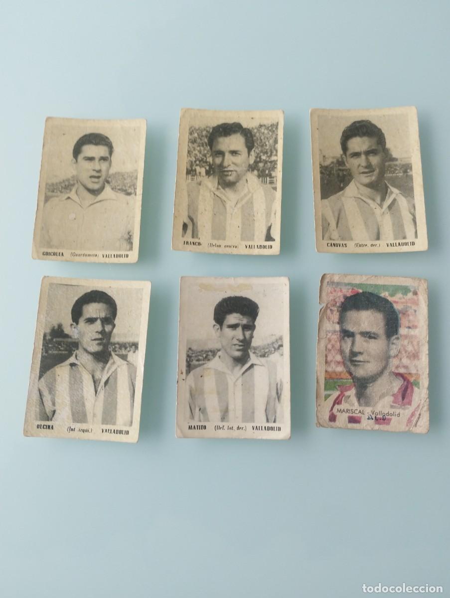 Cromos de f&uacute;tbol: Lote 6 cromos antiguos del Valladolid temporada 1951/1952