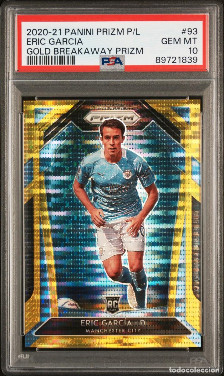 Cromos de f&uacute;tbol: Rookie Eric Garcia 05/10 #93 Manchester City Panini Primz Gold Breakaway 2020 21 Psa 10