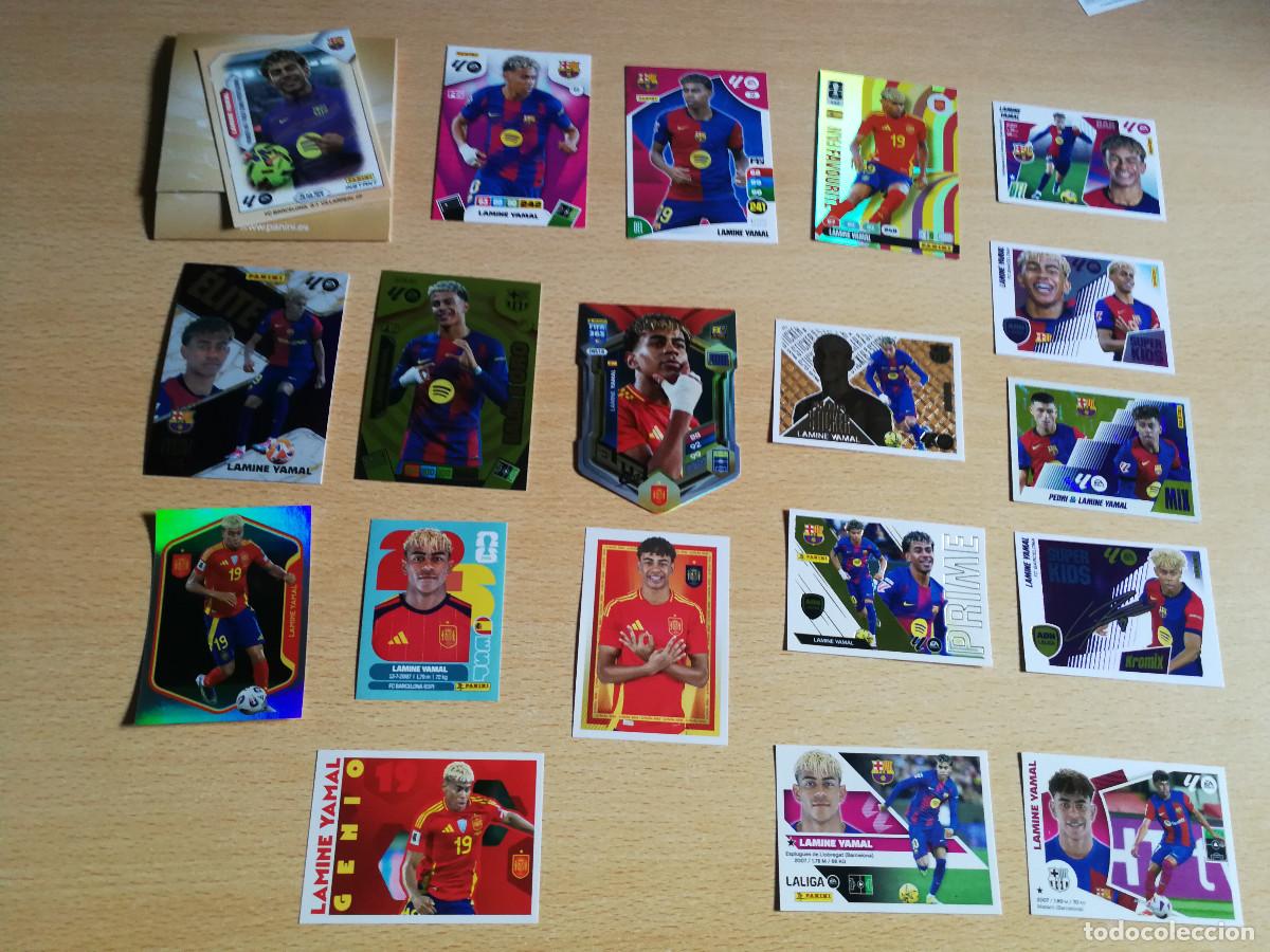 Cromos de f&uacute;tbol: 19 cromos Lamine Yamal, nuevos, distitos, FC Barcelona y Selecci&oacute;n espa&ntilde;ola