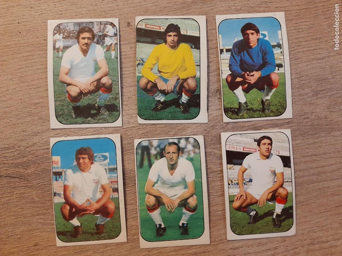 Cromos de f&uacute;tbol: LOTE 6 CROMOS DESPEGADOS Y DIFERENTES. SEVILLA CF. LIGA ESTE 1976 1977 76 77