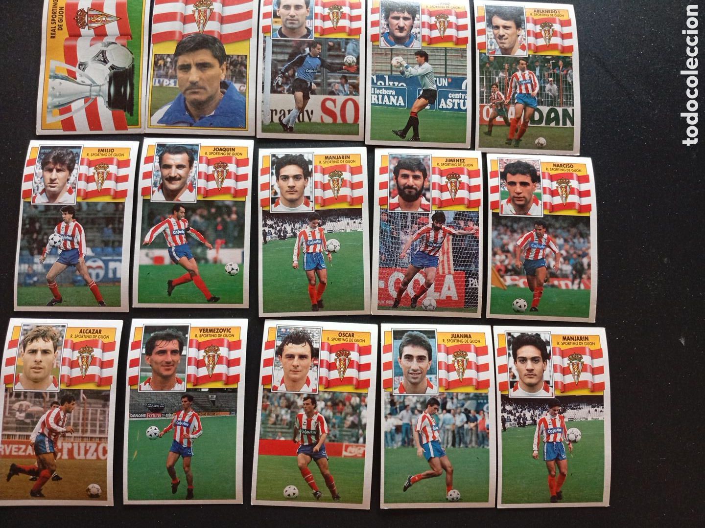 Cromos de Futebol: Lote 15 cromos Sporting de Gij&oacute;n liga 90/91