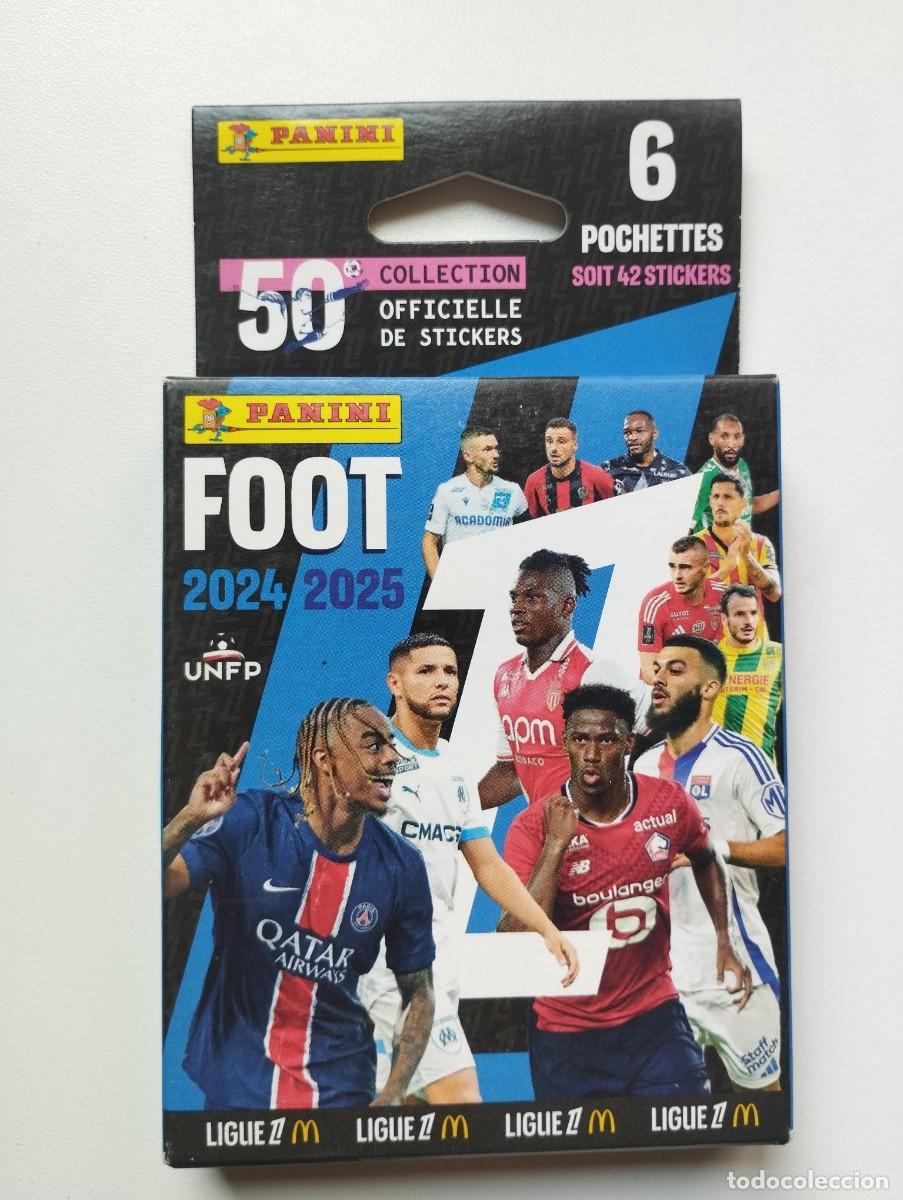 Cromos de f&uacute;tbol: CROMO CARD PANINI FOOT LIGUE 2024 2025 24 25 FRANCIA - CAJA CON 6 SOBRES SIN ABRIR