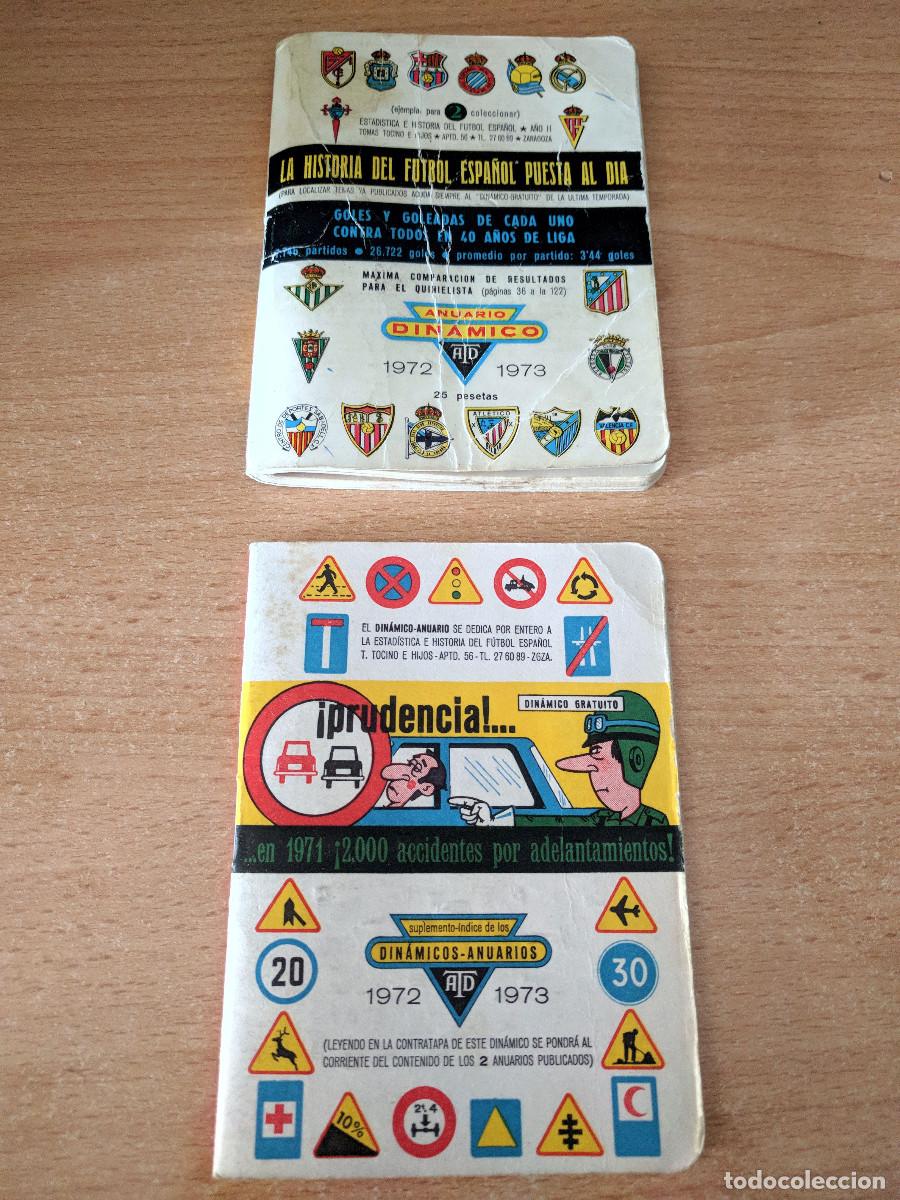 Cromos de f&uacute;tbol: Anuarios Din&aacute;mico 1972-1973 relacionados con f&uacute;tbol y seguridad vial