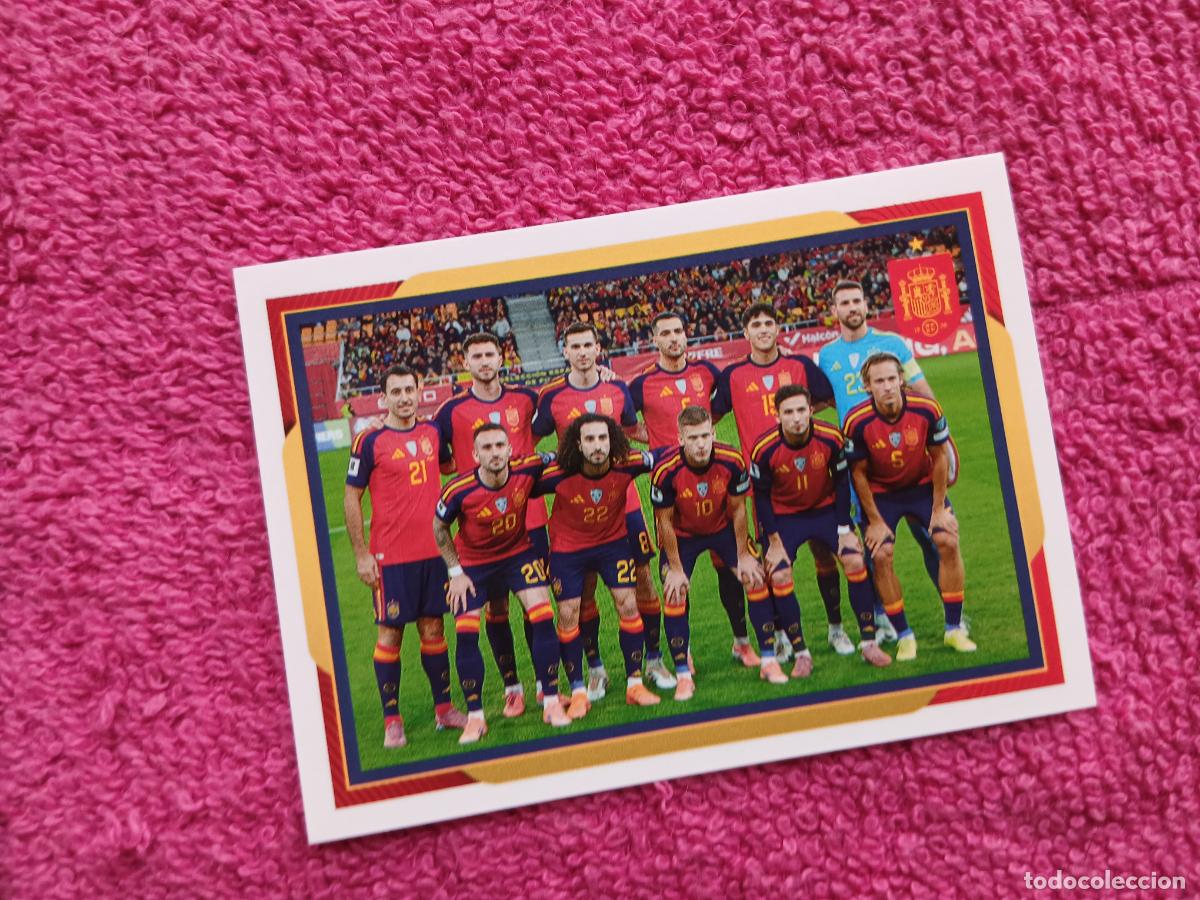 Cromos de f&uacute;tbol: espa&ntilde;a 2026 4 alineaci&oacute;n selecci&oacute;n espa&ntilde;ola panini carrefour family mundial de futbol (j)