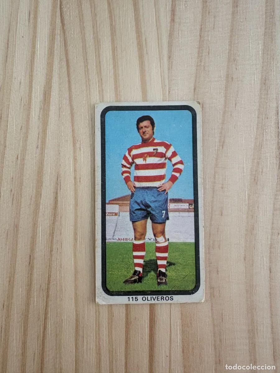 Football Stickers: OLIVEROS CROMO 115 RUIZ ROMERO FUTBOL 1974 1975 74 75 RECUPERADO DESPEGADO DIFICIL DOBLE