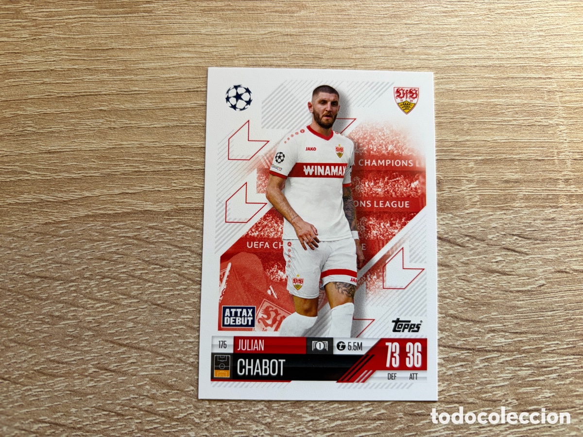 Cromos de f&uacute;tbol: 176 JULIAN CHABOT ATTAX DEBUT MATCH ATTAX TOPPS 2024 2025 VfB STUTTGART