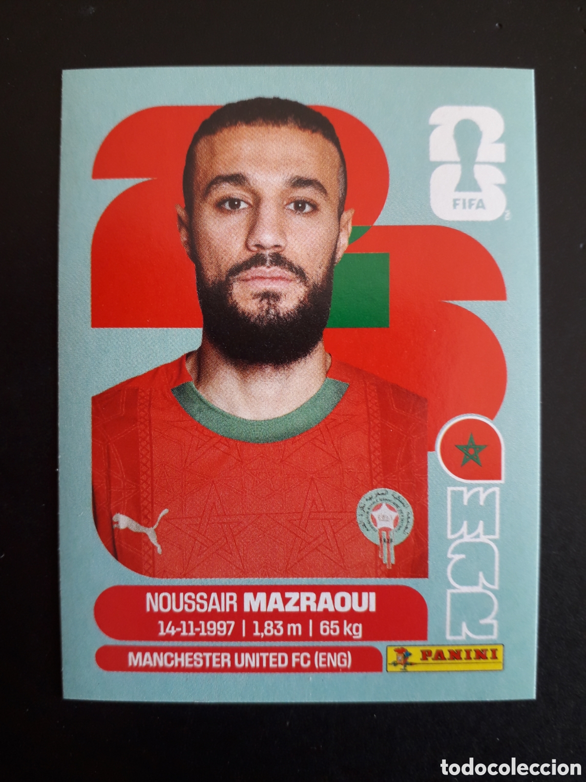 Fu&szlig;ball-Sticker: MAZRAOUI MARRUECOS MAR 5 MUNDIAL F&Uacute;TBOL 2026 FIFA WORLD CUP PANINI SIN PEGAR PEDIDO M&Iacute;NIMO 3&euro;