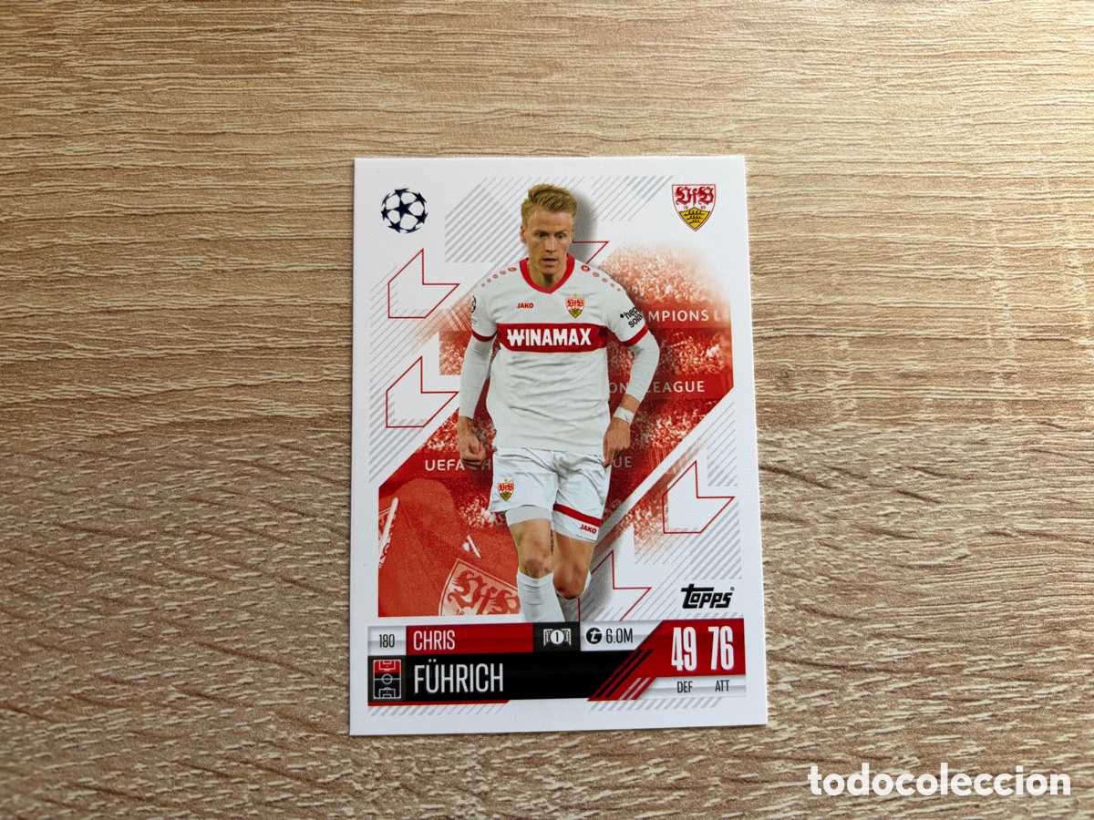 Cromos de f&uacute;tbol: 180 CHRIS F&Uuml;HRICH MATCH ATTAX TOPPS 2024 2025 VfB STUTTGART