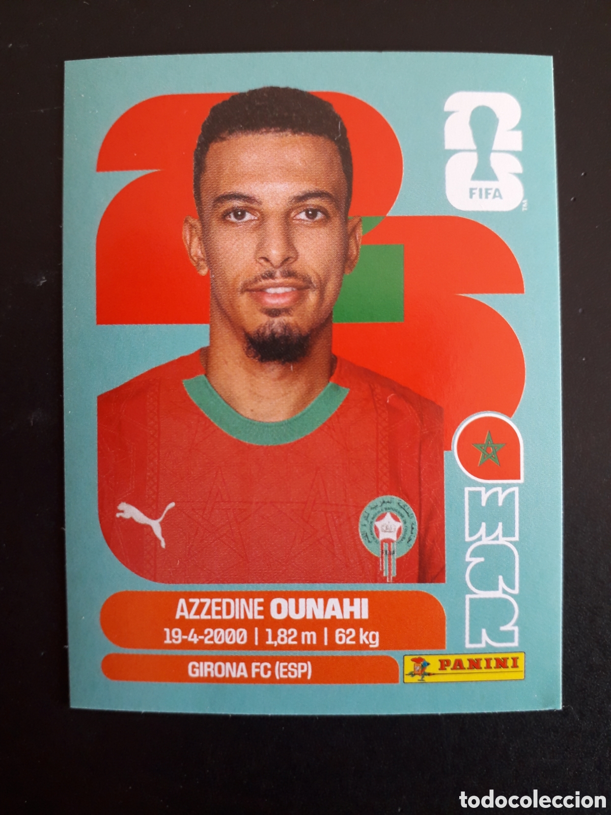 Fu&szlig;ball-Sticker: OUNAHI MARRUECOS MAR 11 MUNDIAL F&Uacute;TBOL 2026 FIFA WORLD CUP PANINI SIN PEGAR PEDIDO M&Iacute;NIMO 3&euro;