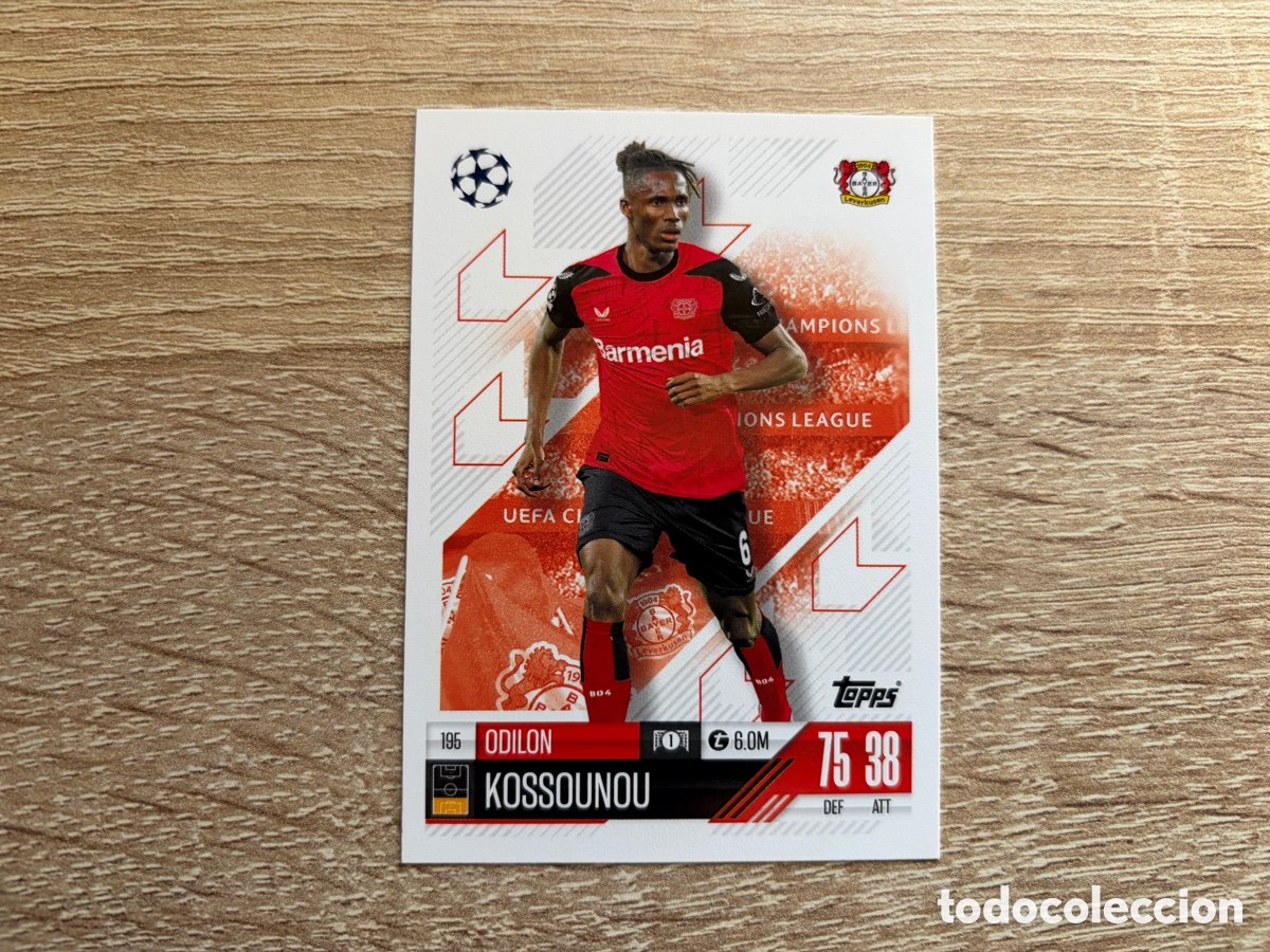 Cromos de f&uacute;tbol: 196 ODILON KOSSOUNOU MATCH ATTAX TOPPS 2024 2025 BAYER 04 LEVERKUSEN