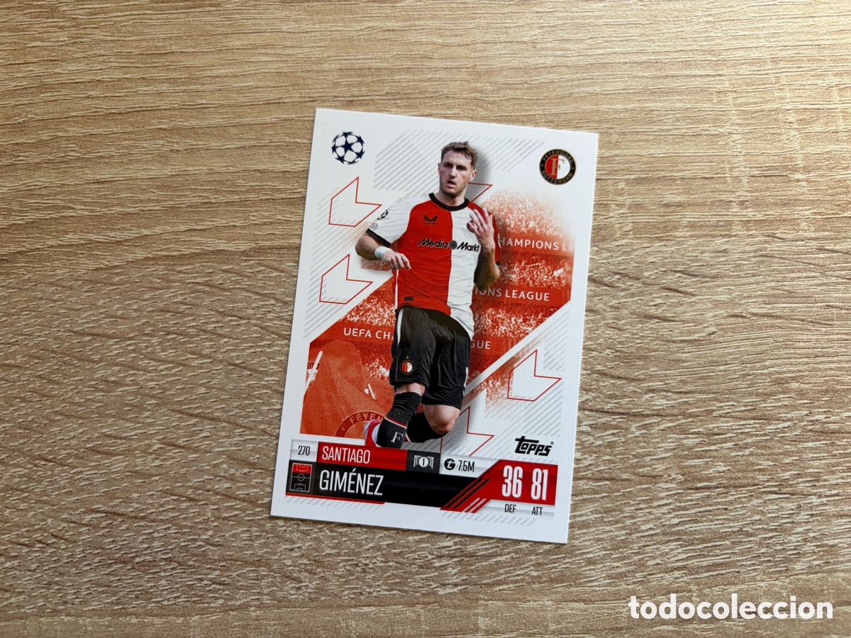 Cromos de f&uacute;tbol: 270 SANTIAGO GIM&Eacute;NEZ MATCH ATTAX TOPPS 2024 2025 FEYENOORD