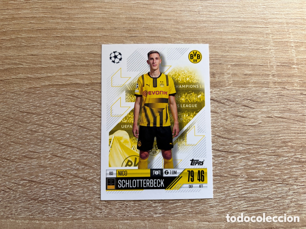 Cromos de f&uacute;tbol: 183 NICO SCHLOTTERBECK MATCH ATTAX TOPPS 2024 2025 BORUSSIA DORTMUND