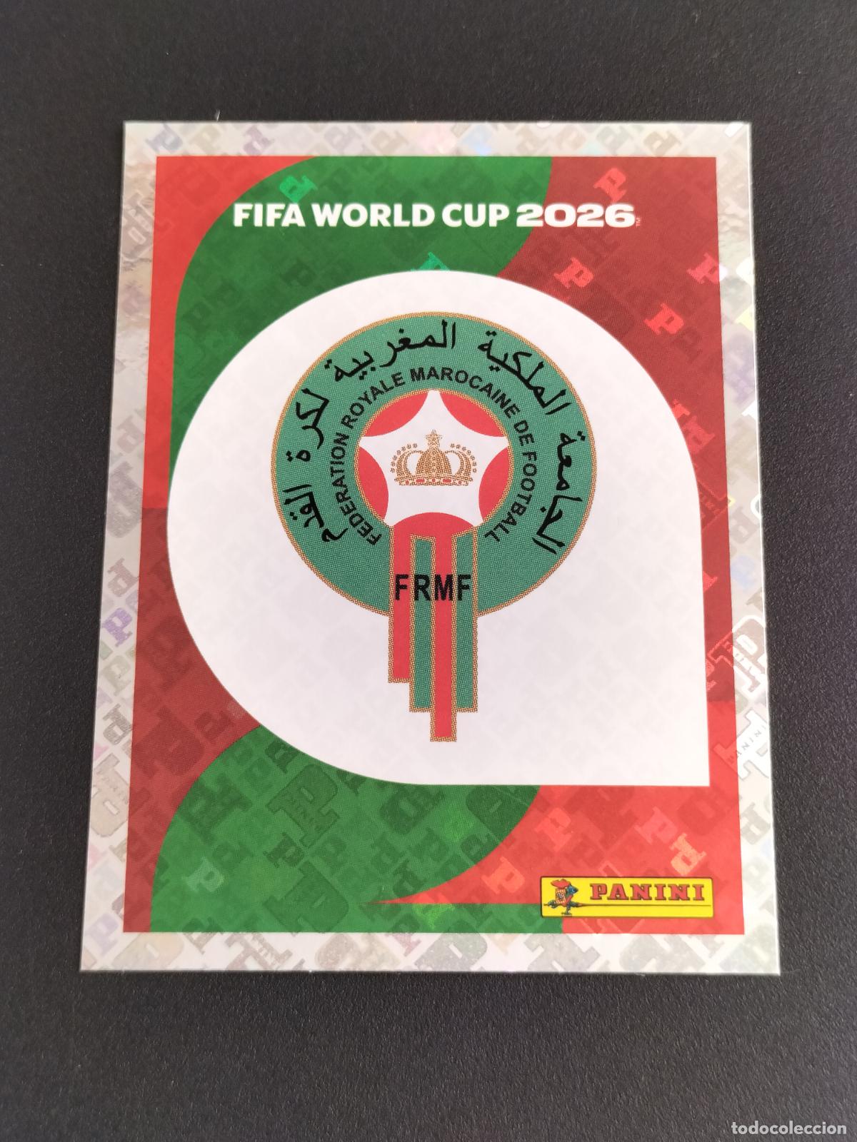 Cromos de f&uacute;tbol: MAR 1 ESCUDO LOGO MARRUECOS CROMOS STICKER MUNDIAL 26 2026 FIFA WORLD CUP PANINI